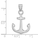 14k White Gold Anchor Pendant, Nautical Christian Symbol of Hope and Strength