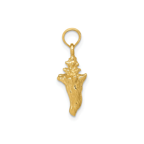 14k Yellow Gold Sacred Heart Pendant with Flaming Heart and Crown of Thorns