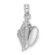 14k White Gold Conch Shell Pendant, Nautical Beach-Inspired Jewelry for Women