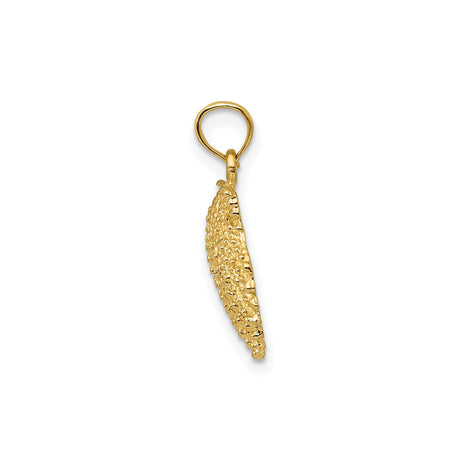 14k Yellow Gold Scallop Shell Pendant, Ocean-Inspired Symbol of Pilgrimage and Faith