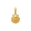 14k Yellow Gold Scallop Shell Pendant, Camino de Santiago Religious Charm for Women