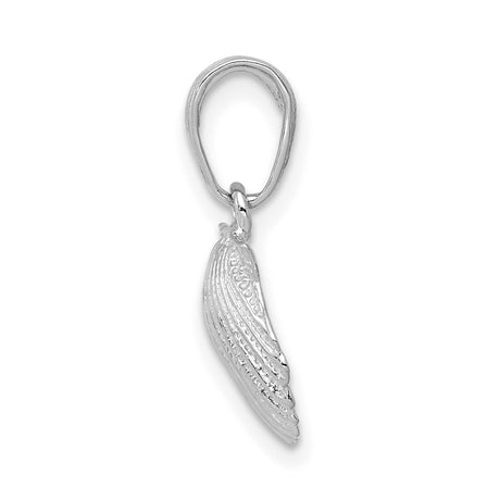 14k White Gold Scallop Shell Pendant, Camino de Santiago Religious Charm for Women