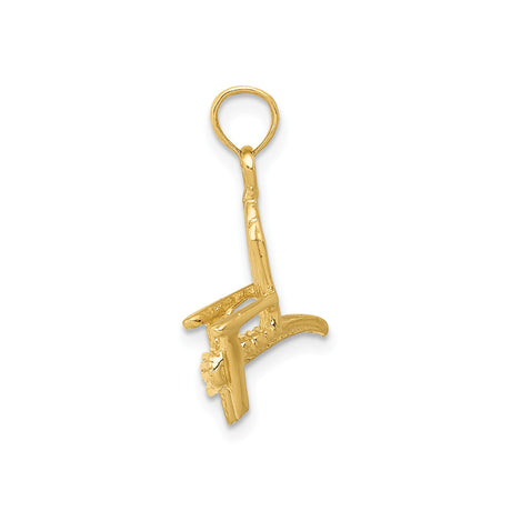14k Yellow Gold Adirondack Chair Pendant, Rustic Outdoor Theme for Women or Unisex