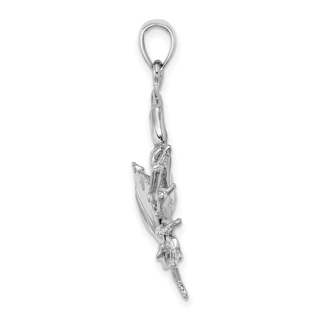 14k White Gold Crab Pendant, Marine Life Design, Zodiac Cancer Symbol, Unisex Charm