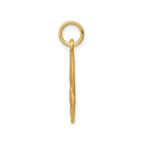 14k Yellow Gold Heart Angel Pendant with Praying Cherub and Wings Charm