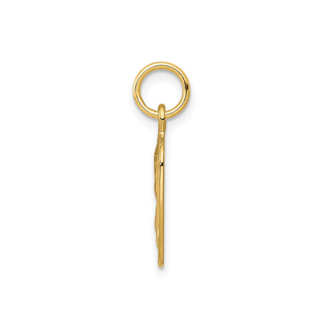 14k Yellow Gold Praying Angel Pendant, Religious Charm with Satin Finish for Women or Unisex Wear