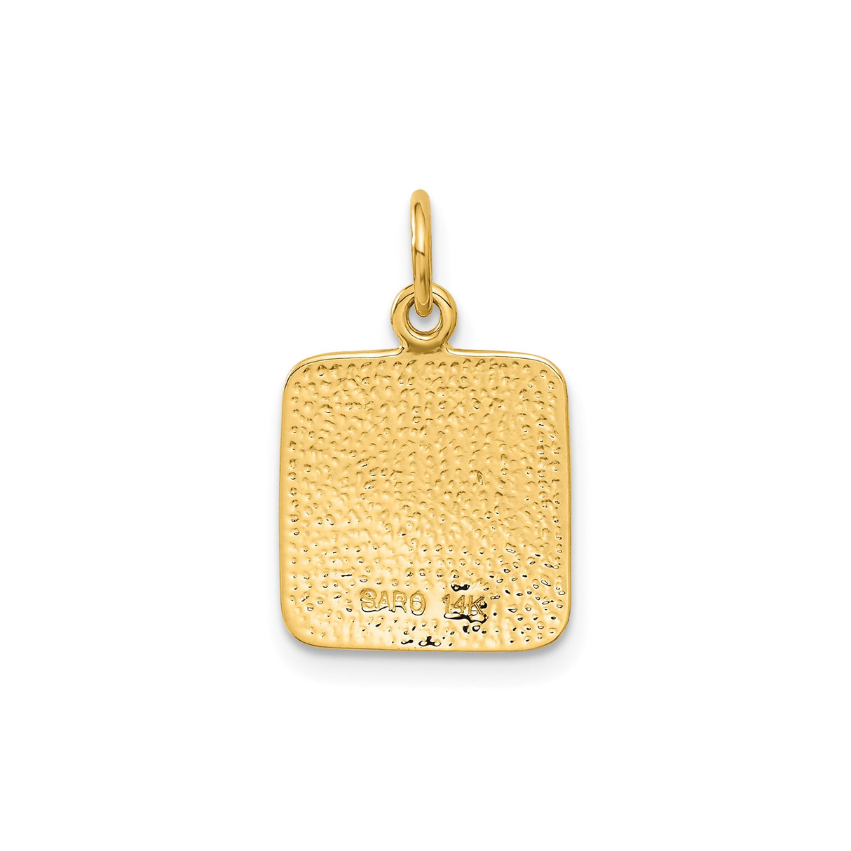 14k Yellow Gold Praying Angel Pendant, Religious Charm with Satin Finish for Women or Unisex Wear