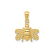 14k Yellow Gold Bee Pendant with Intricate Wing Detailing, Nature and Community Symbol