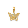 14k Yellow Gold Butterfly Pendant with Openwork Design, Nature-Inspired Jewelry for Women