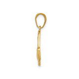 14k Yellow Gold Hummingbird Pendant with Bird in Flight Design, Nature Inspired Jewelry