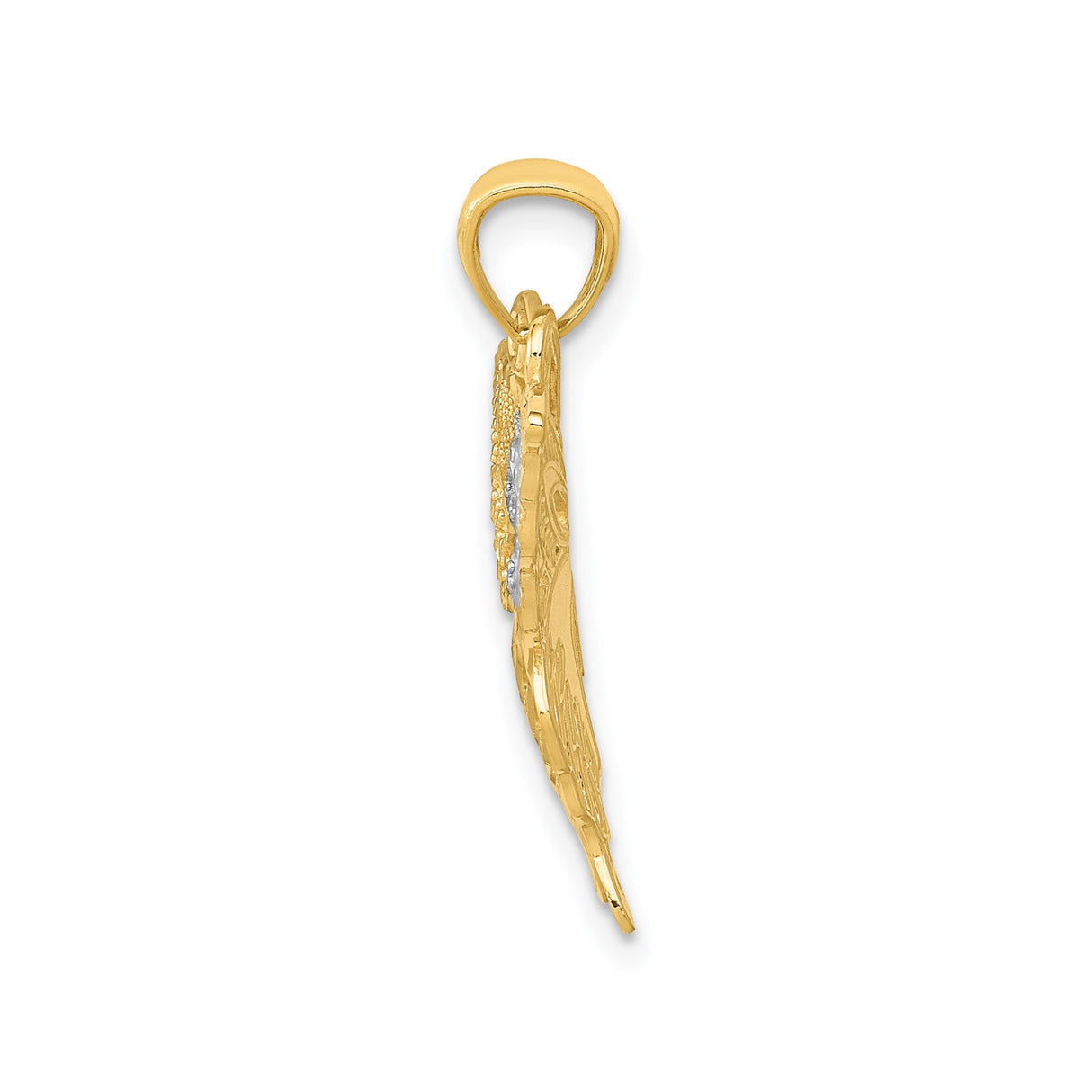 14k Multi-Tone Gold Butterfly Pendant with Filigree Wings, Nature-Inspired Charm
