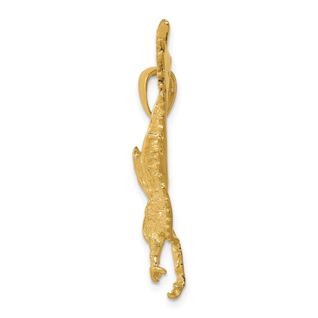 14k Yellow Gold Eagle Pendant with Outstretched Wings and Talons , Symbol of Freedom and Strength
