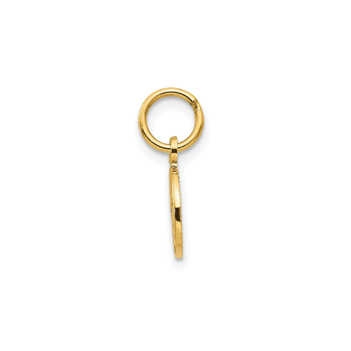 14k Yellow Gold Angel Pendant with Resting Cherub, Guardian Angel Religious Charm