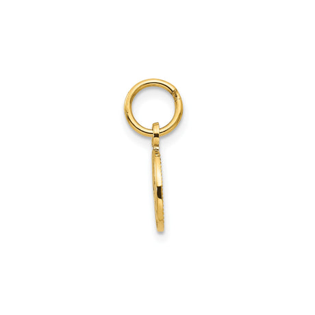 14k Yellow Gold Angel Pendant with Resting Cherub, Guardian Angel Religious Charm