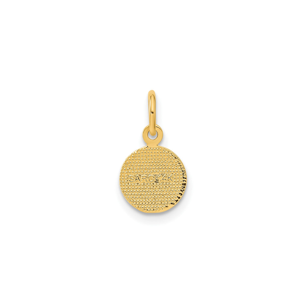 14k Yellow Gold Angel Pendant with Resting Cherub, Guardian Angel Religious Charm
