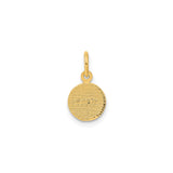 14k Yellow Gold Angel Pendant with Resting Cherub, Guardian Angel Religious Charm