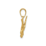 14k Yellow Gold Eagle Pendant with Outstretched Wings, Bold Nature-Inspired Design for Men and Women