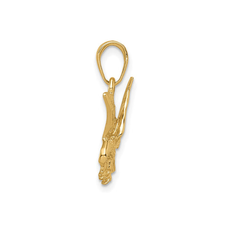 14k Yellow Gold Eagle Pendant with Outstretched Wings, Bold Nature-Inspired Design for Men and Women