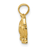 14k Yellow Gold Shetland Sheepdog Pendant, Sheltie Dog Charm, Pet Memorial Jewelry for Women