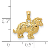 14k Yellow Gold Shetland Sheepdog Pendant, Sheltie Dog Charm, Pet Memorial Jewelry for Women