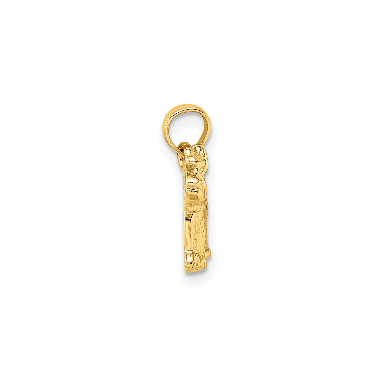 14k Yellow Gold Schnauzer Dog Pendant, Textured Animal Charm, Pet Memorial Jewelry for Women or Unisex