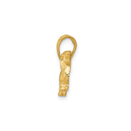 14k Yellow Gold Dachshund Pendant, Longhaired Dog Charm, Realistic Pet Jewelry for Women or Unisex