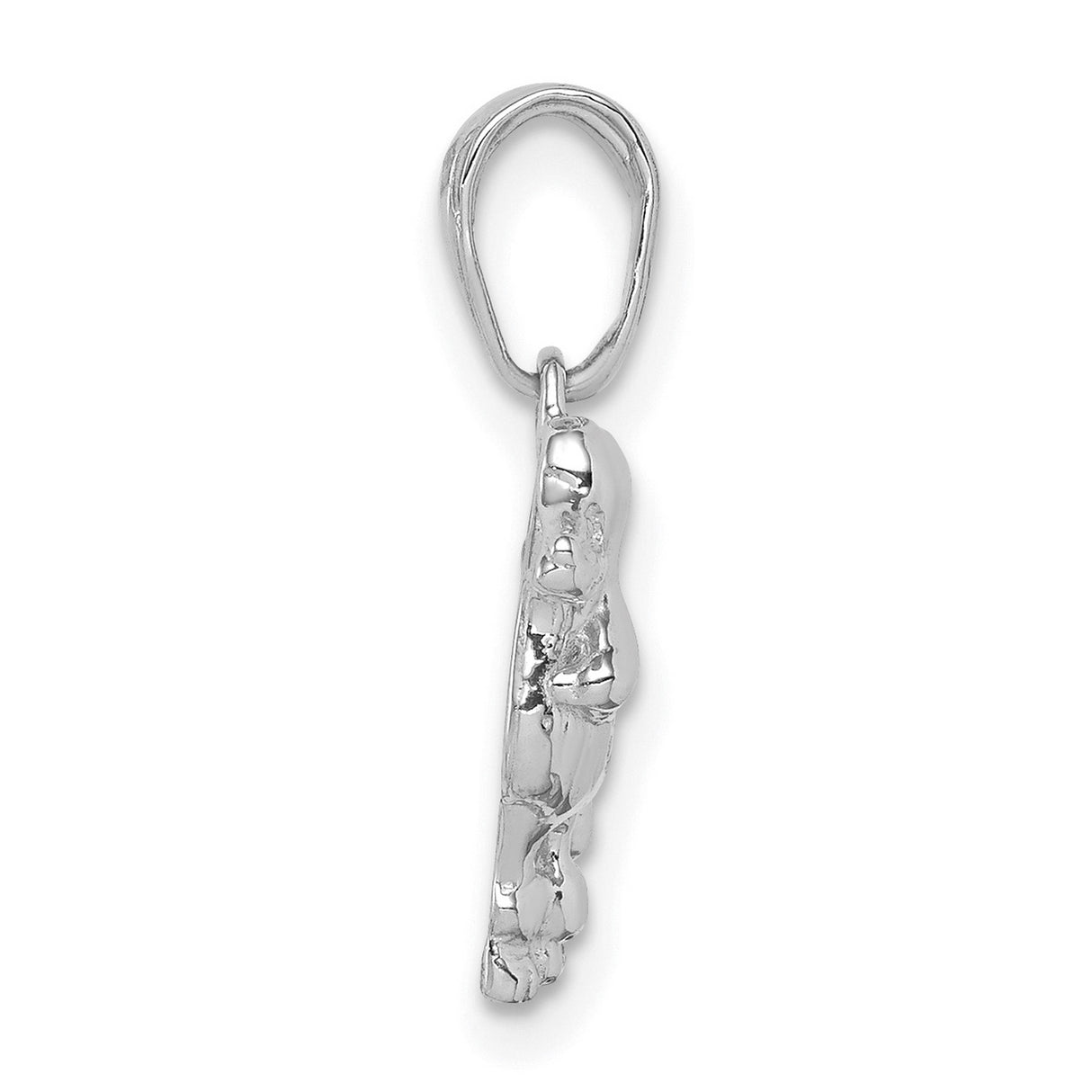 14k White Gold Poodle Dog Pendant Charm, Detailed Animal Jewelry for Women