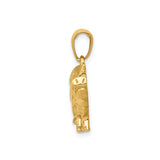14k Yellow Gold Pig Pendant Charm, Detailed Animal Symbol of Prosperity and Fortune