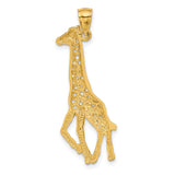 14k Yellow Gold Giraffe Pendant with Openwork Design, Nature Inspired Safari Charm