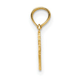 14k Yellow Gold Female Swimmer Pendant, Stylized Mid-Stroke Sport Charm