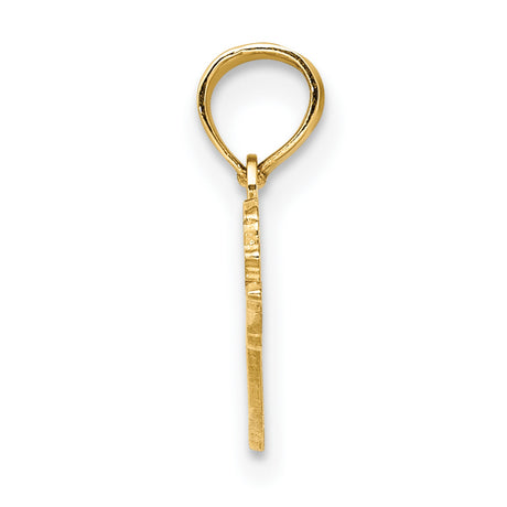 14k Yellow Gold Female Swimmer Pendant, Stylized Mid-Stroke Sport Charm