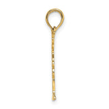 14k Yellow Gold Gymnast Pendant with Female Handstand on Balance Beam Charm