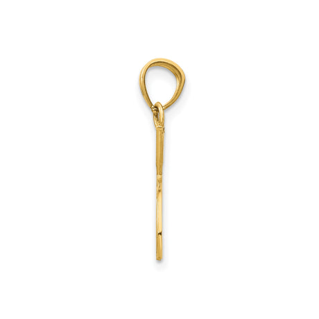 14k Yellow Gold Tennis Pendant with Crossed Rackets and Ball, Unisex Sports Charm
