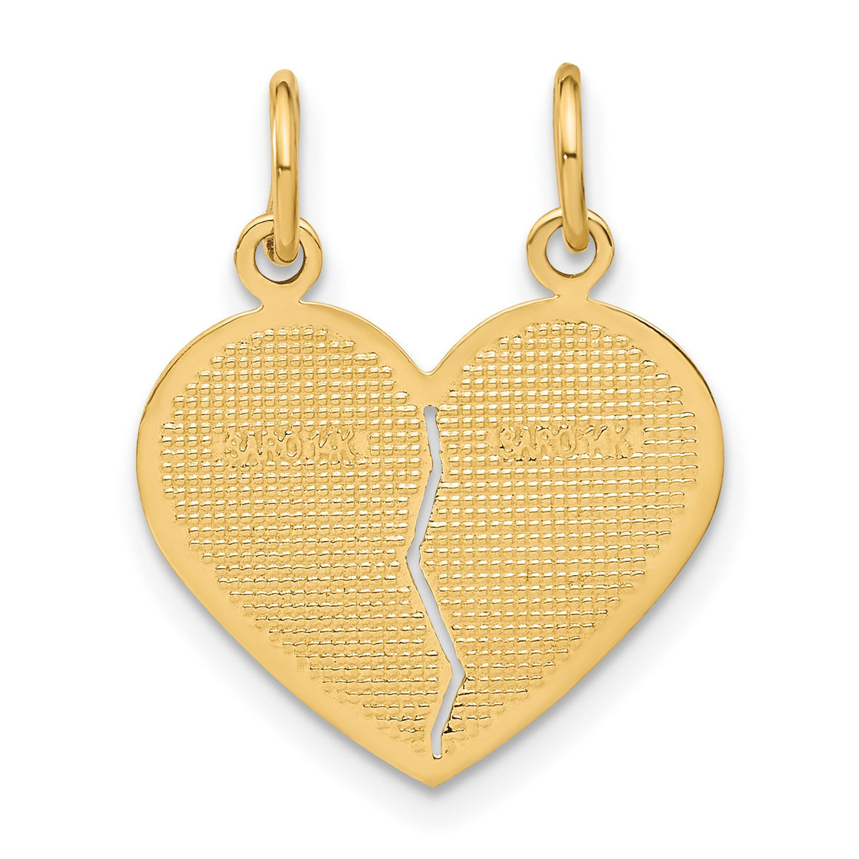 14k Yellow Gold Heart Pendant, Break Apart Mom and Daughter Design, Sentimental Family Jewelry
