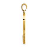 14k Yellow Gold Tennis Racket Pendant Charm, Openwork Sports Theme for Women or Unisex
