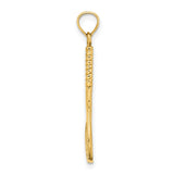 14k Yellow Gold Tennis Racquet Pendant with Twisted Handle and String Pattern