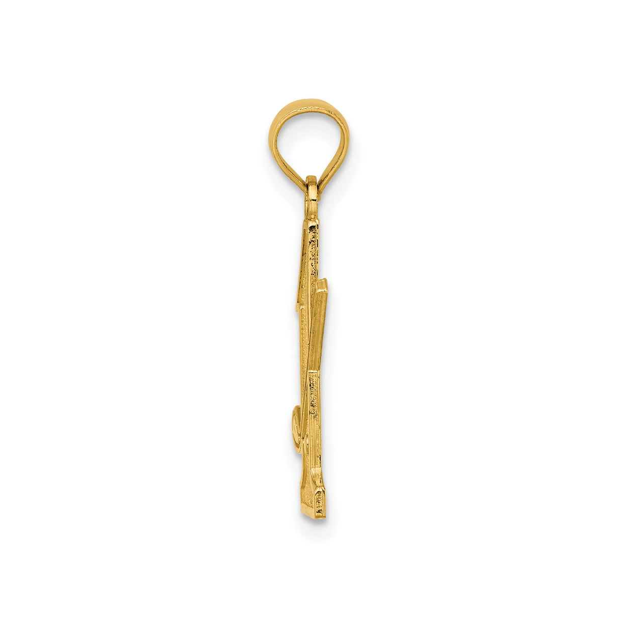 14k Yellow Gold Golf Pendant with Number One and Golf Club Design for Men or Unisex Wear