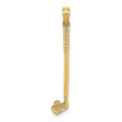 14k Yellow Gold Golf Club Pendant with Ball Detail, Sports Charm for Men or Women