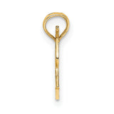 14k Yellow Gold Megaphone Pendant with Scroll Detailing, Cheerleader Spirit Charm