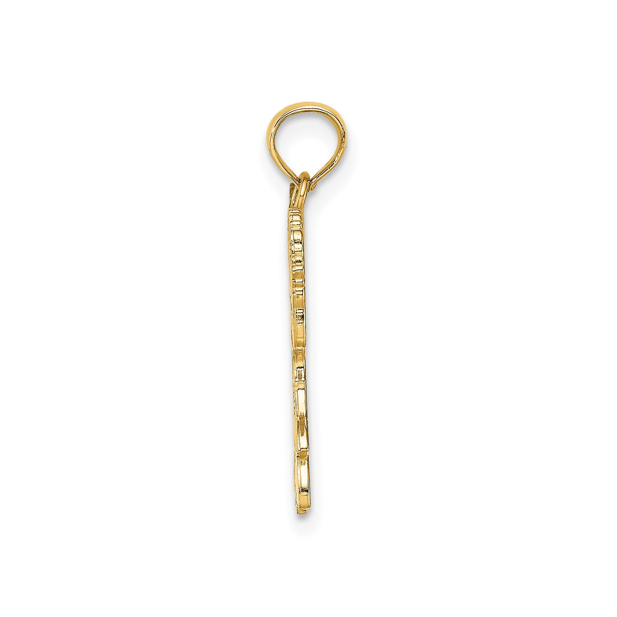 14k Yellow Gold Cheerleader Pendant with Pom-Poms in Mid-Jump, Female Sports Charm