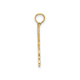 14k Yellow Gold Cheerleader Pendant with Pom-Poms in Mid-Jump, Female Sports Charm