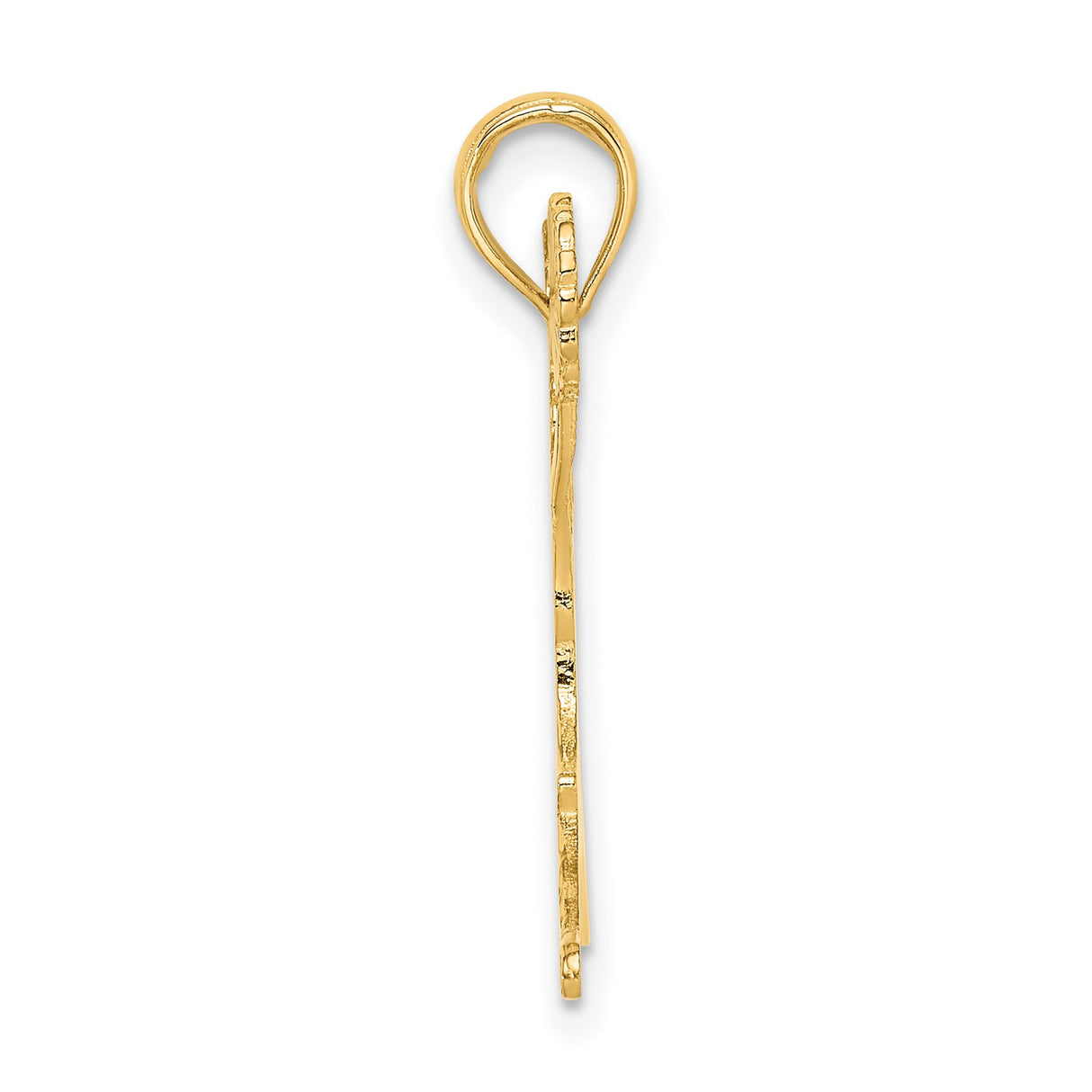 14k Yellow Gold Cheerleader Pendant with Pom-Poms, Split Jump Dance Charm for Girls or Teens