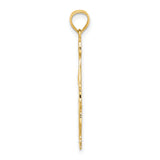14k Yellow Gold Cheerleader Pendant with Pom-Pom, Female Athlete Charm, Sports Theme Jewelry