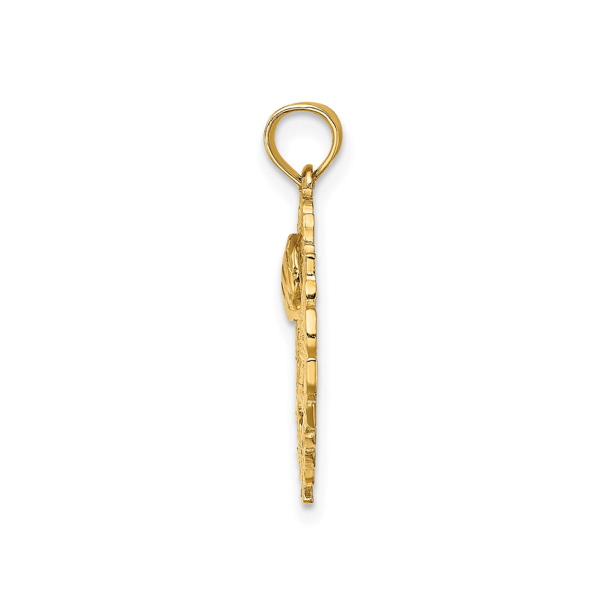 14k Yellow Gold Volleyball Net Pendant with Laurel Wreath and Ball Design