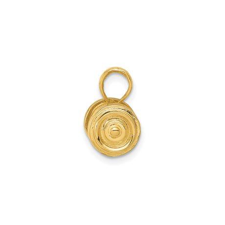 14k Yellow Gold Dumbbell Pendant with Detailed Weightlifting Design, Fitness Jewelry for Men and Women
