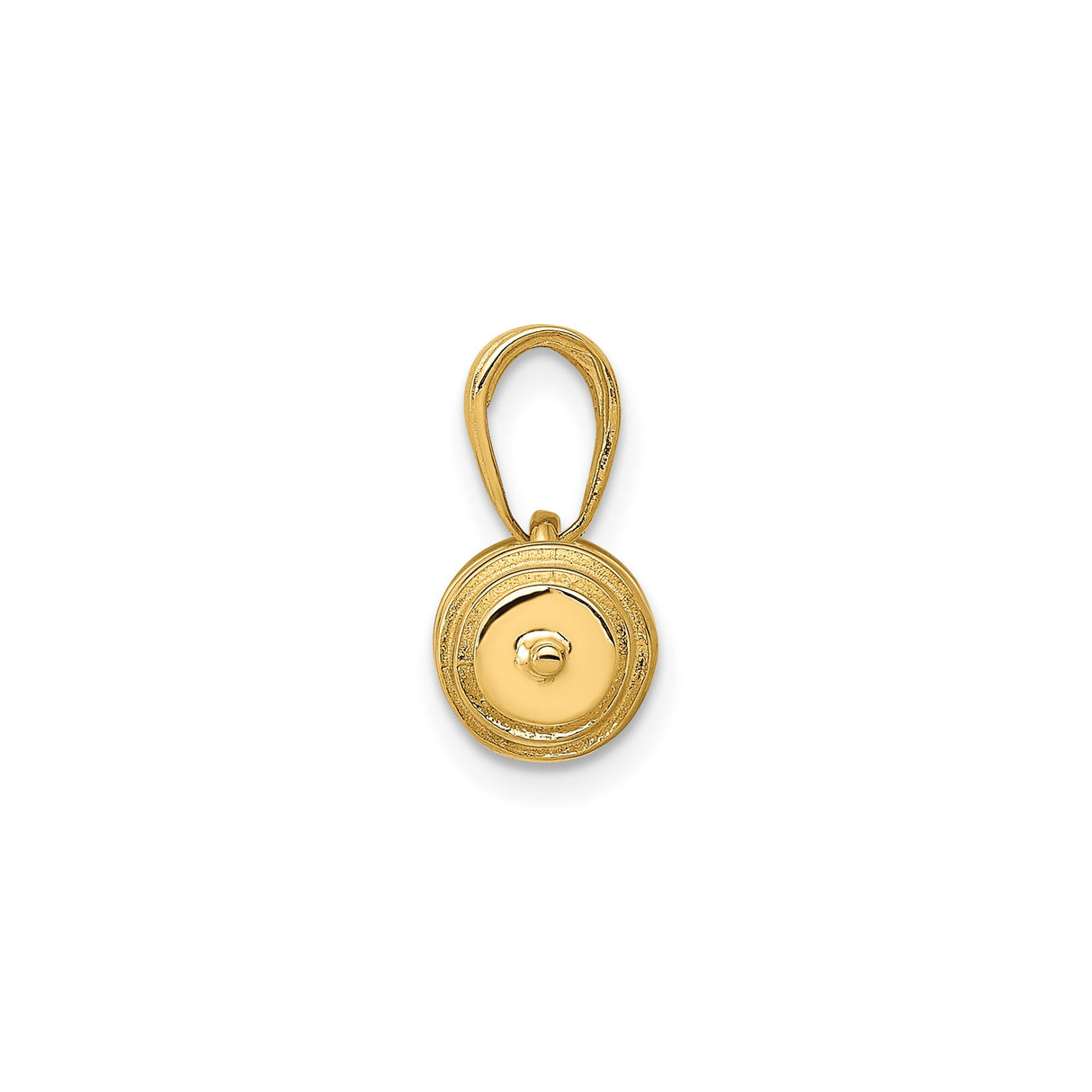 14k Yellow Gold Barbell Pendant, Fitness Weightlifting Charm, Gym Motivation Jewelry for Men or Unisex