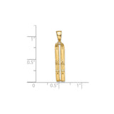 14k Yellow Gold Ski Pendant with Detailed Bindings, Winter Sport Charm for Skiers