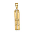 14k Yellow Gold Ski Pendant with Detailed Bindings, Winter Sport Charm for Skiers