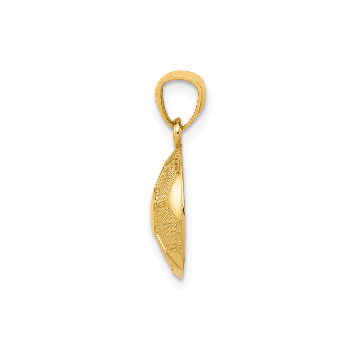 14k Yellow Gold Soccer Ball Pendant with Hexagon Pattern Design
