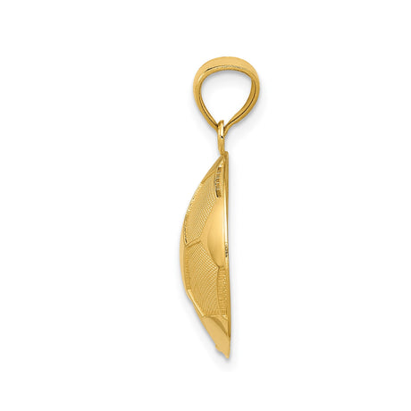 14k Yellow Gold Soccer Ball Pendant with Hexagon Pattern Design for Men and Unisex